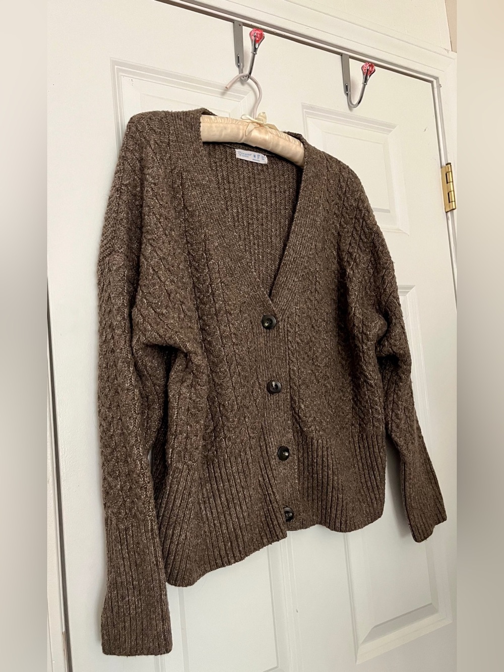 Primark Brown Cable-Knit Button Cardigan Cozy for Fall